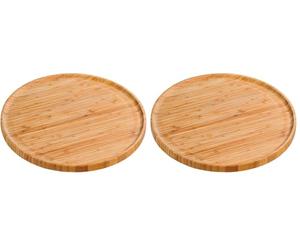 Kesper-Piatto da Pizza, in bambù, Colore: Marrone, 32 cm (Confezione da 2)