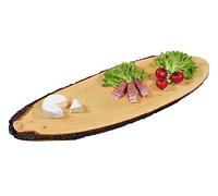 Kesper Piatto di portata in legno di ontano tipo corteccia, per alimenti, 70 - 79 x 25 cm