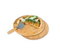 Kesper Piatto per pizza con tagliapizza in bambù, dimensioni: ø 32 cm, spessore: 1 cm, 58465