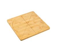 Kesper Piatto per pizza, materiale: bambù, certificato FSC®, con scanalature di taglio, utilizzabile su entrambi i lati, 33 x 33 x 1,6 cm, tagliere per pizza e piatto da portata, colore: marrone