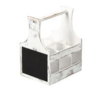 Kesper Porta salse e posate con lavagna/organizzatore da tavolo, materiale: compensato, dimensioni: 20,2 x 16 x 26 cm, colore: bianco | 66276
