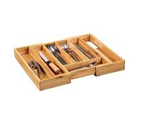 Kesper | Portaposate estraibile, materiale: bambù, dimensioni: 28,5 - 40 cm x 33,5 x 6 cm, colore: marrone | 58084 13