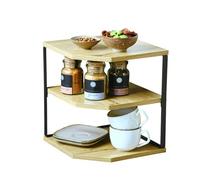 Kesper | Scaffale angolare da cucina con 2 ripiani, materiale: fibra di metallo, dimensioni: 26 x 28 x 26 cm (L x A x P), colore: naturale, nero | 27833