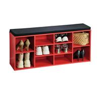 Kesper | Scarpiera con cuscino, materiale: truciolato, colore: rosso, nero, 15983 13
