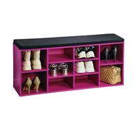 Kesper | Scarpiera con cuscino, materiale: truciolato, dimensioni: 103,5 x 48 x 29,5 cm, colore: rosa, nero | 15984 13