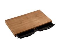 KESPER | Tagliere con 2 vaschette, materiale: bambù, plastica (ABS), dimensioni: 50 x 28,5 x 4,5 cm, colore: marrone, nero | 59357