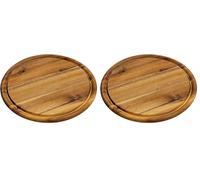 Kesper - Tagliere per la Carne, Acacia, Marrone, 25 x 25 x 1,5 cm (Confezione da 2)