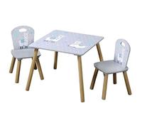 KESPER Tavolo + 2 sedie per bambini Alpaca, 55 x 55 cm, colore: Blu/Marrone