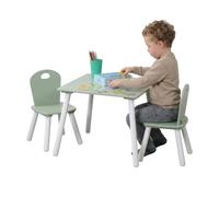 Kesper Tavolo per bambini con 2 sedie, bianco/verde salvia | 1773313