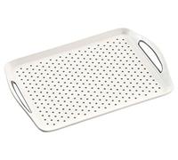 Kesper-Vassoio antiscivolo, in plastica, colore: bianco, 45,5 x 32 x 4,5 cm