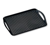 Kesper-Vassoio antiscivolo, in plastica, colore: nero, 45,5 x 32 x 4,5 cm