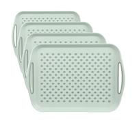 KESPER | Vassoio da portata antiscivolo, materiale: plastica PP, dimensioni: 41,5 x 29 x 4,5 cm, colore: verde | 77301 (Confezione da 4)