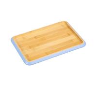 KESPER | Vassoio da portata | Materiale: bambù - certificato FSC® | con olio BIOFA | Dimensioni: 30, 5 x 20 x 2 cm | Colore: marrone con bordo blu | Vassoio da portata in legno | 58372