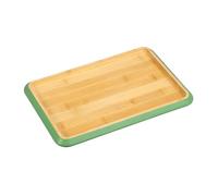 KESPER | Vassoio da portata | Materiale: bambù - certificato FSC® | con olio BIOFA | Dimensioni: 30, 5 x 20 x 2 cm | Colore: marrone con bordo verde | Vassoio da portata in legno | 58371