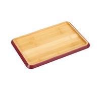 KESPER | Vassoio da portata | Materiale: bambù - certificato FSC® | con olio BIOFA | Dimensioni: 30, 5 x 20 x 2 cm | Colore: marrone con bordo color bacca | Vassoio da portata in legno | 58370