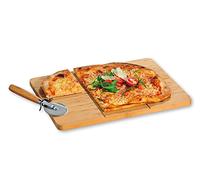 Kesper | Vassoio per pizza con sarta, materiale: bambù certificato FSC®, dimensioni: 40 x 30 x 1,5 cm, colore: Marrone | 58466