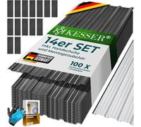 KESSER® - 14 lamiere profilate trapezoidali, 110 x 46 cm = 7 m², lamiera per capannone, in acciaio zincato, 0,25 mm, inclusi guanti per il montaggio, antracite