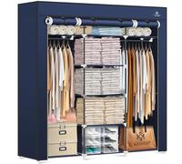 KESSER® Armadio in tessuto stabile con asta appendiabiti, 5 grucce in tessuto, per camera da letto, spogliatoio, guardaroba, 150 x 45 x 175 cm