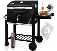KESSER® Barbecue con Carrello XL Barbecue a carbonella con Coperchio, Ruote, Manico in Acciaio Inox, griglia e termometro a carbonella,Grande Barbecue a carbonella Barbecue da Campeggio