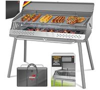 KESSER Barbecue da campeggio pieghevole portatile con armatura | Barbecue a carbone in acciaio verniciato a polvere con griglia, tappetino per barbecue e borsa per il trasporto | Barbecue pieghevole