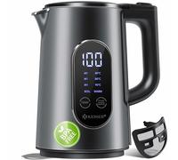 KESSER® Bollitore in Acciaio inox da 1,7 Litri, Display LED, 4 Modi - 40°C-100°C, 30min Mantenimento in Caldo, 2200W, Senza BPA, Filtro Anticalcare & Easy-Open-Coperchio, Antracite