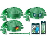 KESSER® Bordo flessibile per prato in plastica, lunghezza 30m, altezza, 5cm, 150 ancoraggi, 3 paia di guanti, bordatura per aiuole, bordo per aiuole, bordo per falciatura