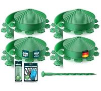 KESSER® Bordo flessibile per prato in plastica, lunghezza 40m, altezza, 5cm, 200 ancoraggi, 4 paia di guanti, bordatura per aiuole, bordo per aiuole, bordo per falciatura