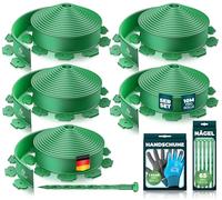 KESSER® Bordo flessibile per prato in plastica, lunghezza 50m, altezza, 5cm, 250 ancoraggi, 5 paia di guanti, bordatura per aiuole, bordo per aiuole, bordo per falciatura