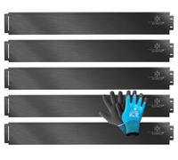 KESSER® Bordo Per L'erba E Guanti 50M 100X18CM, Palizzata Metallica Nero