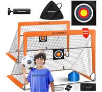 KESSER® Cancelli da calcio per bambini,Set di 2 | Porte da calcio pieghevoli in fibra di vetro per interni, esterni e giardini | Con borsa per il trasporto 6X coni + Pompa,