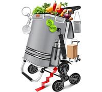 KESSER® Carrello spesa - Montascale con scomparto refrigerante, con Capacità di 56L, Caricabile fino a 50kg, Trolley e borsa a Tracolla 3in1, incl. Chip per la spesa, Pieghevole, Grigio