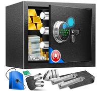 KESSER® Cassaforte elettrica con impronte digitali e chiave L | Batteria di emergenza | elettronica | 3 x chiusura a doppio bullone | da parete | per mobili | Armadio