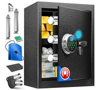 KESSER® Cassaforte elettrica con impronte digitali e chiave XL, batteria di emergenza, 3 chiusure a doppio bullone