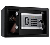 KESSER Cassaforte elettronica, 31 x 20 x 20 cm, con scatola per batteria, cassaforte elettronica, 3 x chiusura a doppio bullone, cassaforte da parete, per mobili, illuminazione interna, serratura a