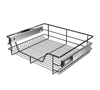 KESSER® Cassetto Telescopico 60cm - Armadio Estraibile per Cucina - Cestello Ad Estrazione Totale - Nero