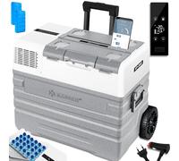 KESSER® Compressore Box congelatore elettrico Congelatore 52 litri, con controllo APP connessione USB 12/24 V 230V, +Telescopico Ruote Frigorifero raffreddamento a -20 ° C per auto, camion, barca