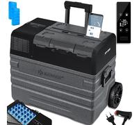 KESSER® Compressore Box congelatore elettrico Congelatore, 52 litri, con controllo APP connessione USB 12/24 V 230V, +Telescopico Ruote Frigorifero raffreddamento a -20 ° C per auto, camion, camper