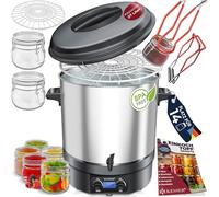 KESSER Cuoco automatico di vino caldo con timer | 2000 Watt | Temperatura di 30-100°C | Timer fino a 120 minuti e funzionamento continuo - 27 litri in acciaio inossidabile