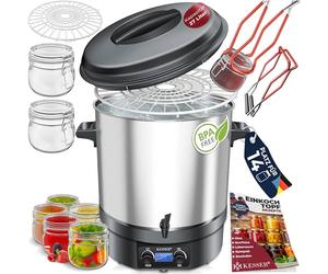 KESSER Cuoco automatico di vino caldo con timer | 2000 Watt | Temperatura di 30-100°C | Timer fino a 120 minuti e funzionamento continuo - 27 litri in acciaio inossidabile