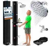 KESSER® Doccia solare da giardino da 60 l, doccia solare per giardino e piscina, con acqua calda, doccia per piscina senza corrente, soffione doccia a pioggia e rubinetto con connettore per tubo da