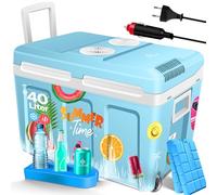 KESSER® Frigo box 40L con ruote | per mantenere il calore e il raffreddamento | frigo box termoelettrico | 12 Volt e 230 Volt| Mini frigo | Box termico per auto| incl. Pacchetti di raffreddamento