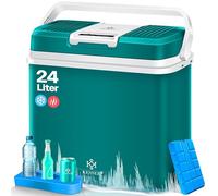 KESSER Frigorifero da 24 litri, refrigerante e caldo, frigo elettrico termico, 12 Volt e 230 Volt, scatola termica per auto, barca e campeggio, mini frigorifero con modalità ECO & MAX | (verde