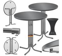 KESSER Gastro Tavolo da bistrot pieghevole, set da 2 pezzi, piastra in acciaio inox verniciato a polvere, piedini regolabili in altezza, tavolo per feste, diametro 70 cm, per interni ed esterni