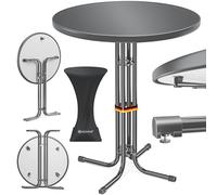 KESSER Gastro Tavolo da bistrot pieghevole, set da 2 pezzi, piastra in acciaio inox verniciato a polvere, piedini regolabili in altezza, tavolo per feste, diametro 60 cm, tavolo da ricevimento per