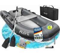 KESSER® Gommone 2,30 m per 2 persone, adatto per il tempo libero, barca a motore, barca da pesca, con 1 panchina, set di riparazione e borsa gonfiabile, in PVC, antracite