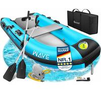 KESSER® Gommone 2,30 m per 2 persone, adatto per il tempo libero, barca a motore, barca da pesca, con 1 panchina, set di riparazione e borsa gonfiabile, in PVC, blu