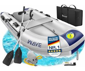 KESSER® Gommone Wave 230-320 cm, set da 6 pezzi gonfiabili - barca + panca, pompa ad aria, pagaia, kit di riparazione, borsa, barca da pesca, barca a pagaia piccola e grande, combinazione motore