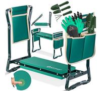 KESSER® Inginocchiatore 2 in 1 XXL per il giardinaggio Cuscino imbottito Cuscino in schiuma eva Sgabello da giardino Pieghevole Incl. 2 borse per attrezzi Panca da giardino Regolabile in altezza