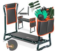 KESSER® Inginocchiatore 2 in 1 XXL per il giardinaggio Cuscino imbottito Cuscino in schiuma eva Sgabello da giardino Pieghevole Incl. 2 borse per attrezzi Panca da giardino Regolabile in altezza