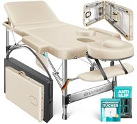 KESSER® Lettino da massaggio mobile pieghevole e regolabile in altezza a 3 zone Lettino da massaggio Lettino cosmetico Lettino terapeutico largo Alluminio + 10x poggiafaccia